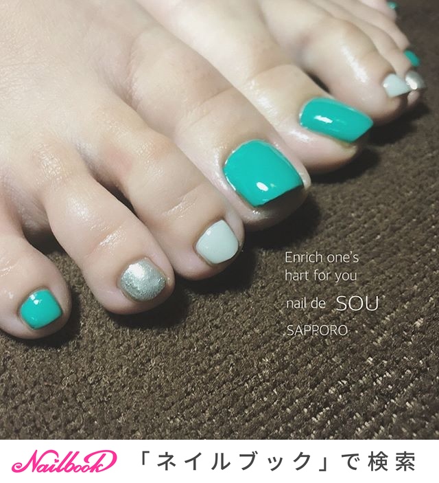 フット ターコイズ マニキュア ｎａｉｌ ｄｅ ｓｏｕのネイルデザイン No ネイルブック