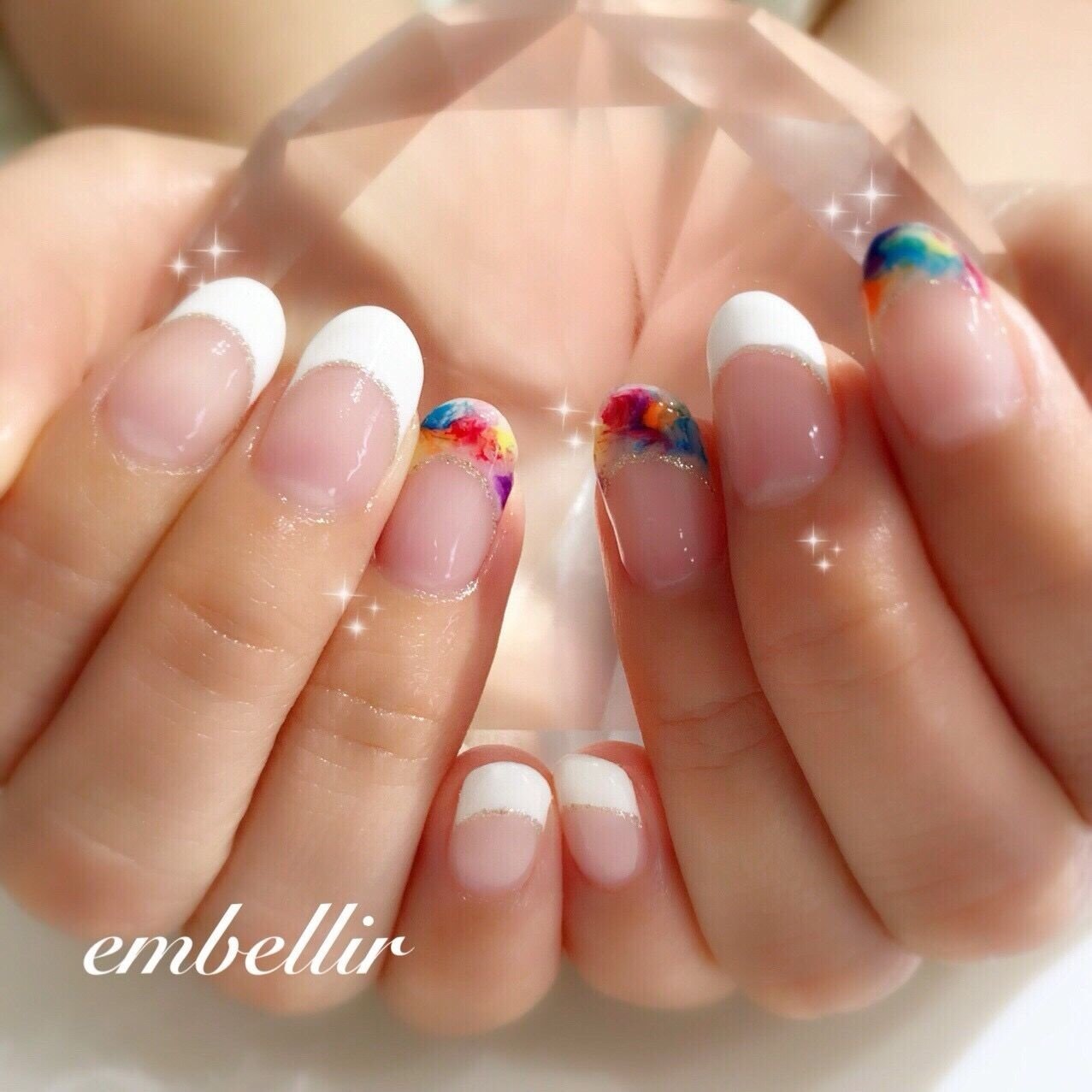 オールシーズン オフィス ハンド シンプル フレンチ Embellir アンベリール のネイルデザイン No ネイルブック