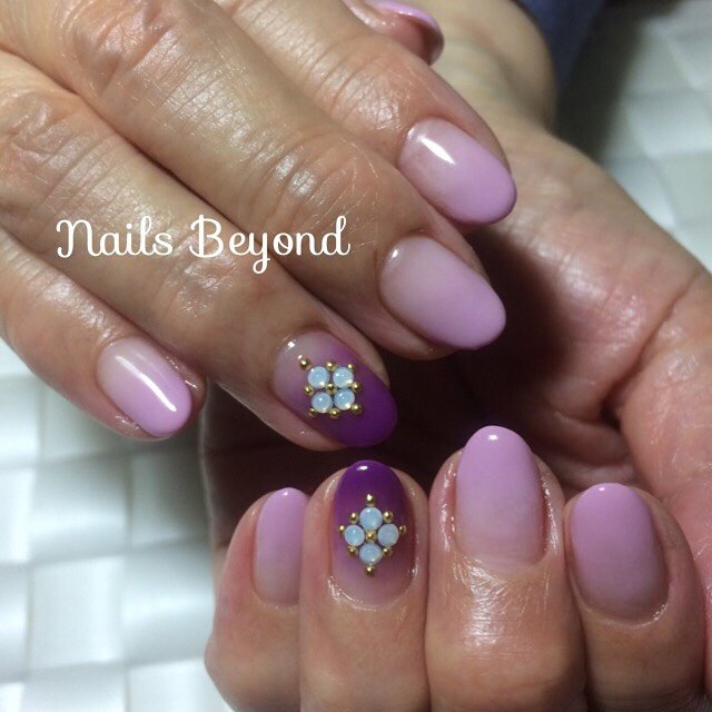 ハンド グラデーション ショート パープル ジェル Beyondのネイルデザイン No ネイルブック