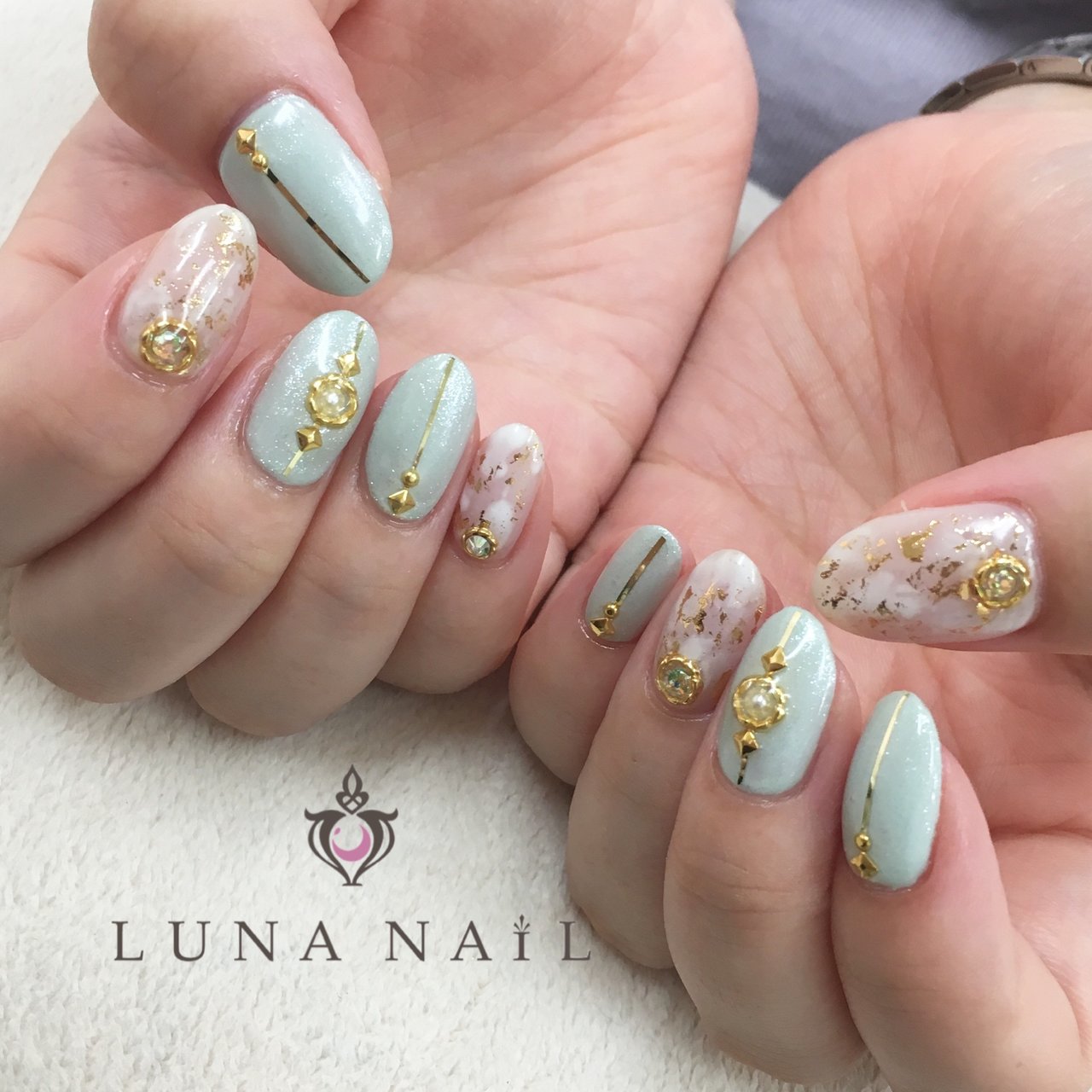 夏 海 ハンド べっ甲 ミディアム Luna Nail のネイルデザイン No ネイルブック