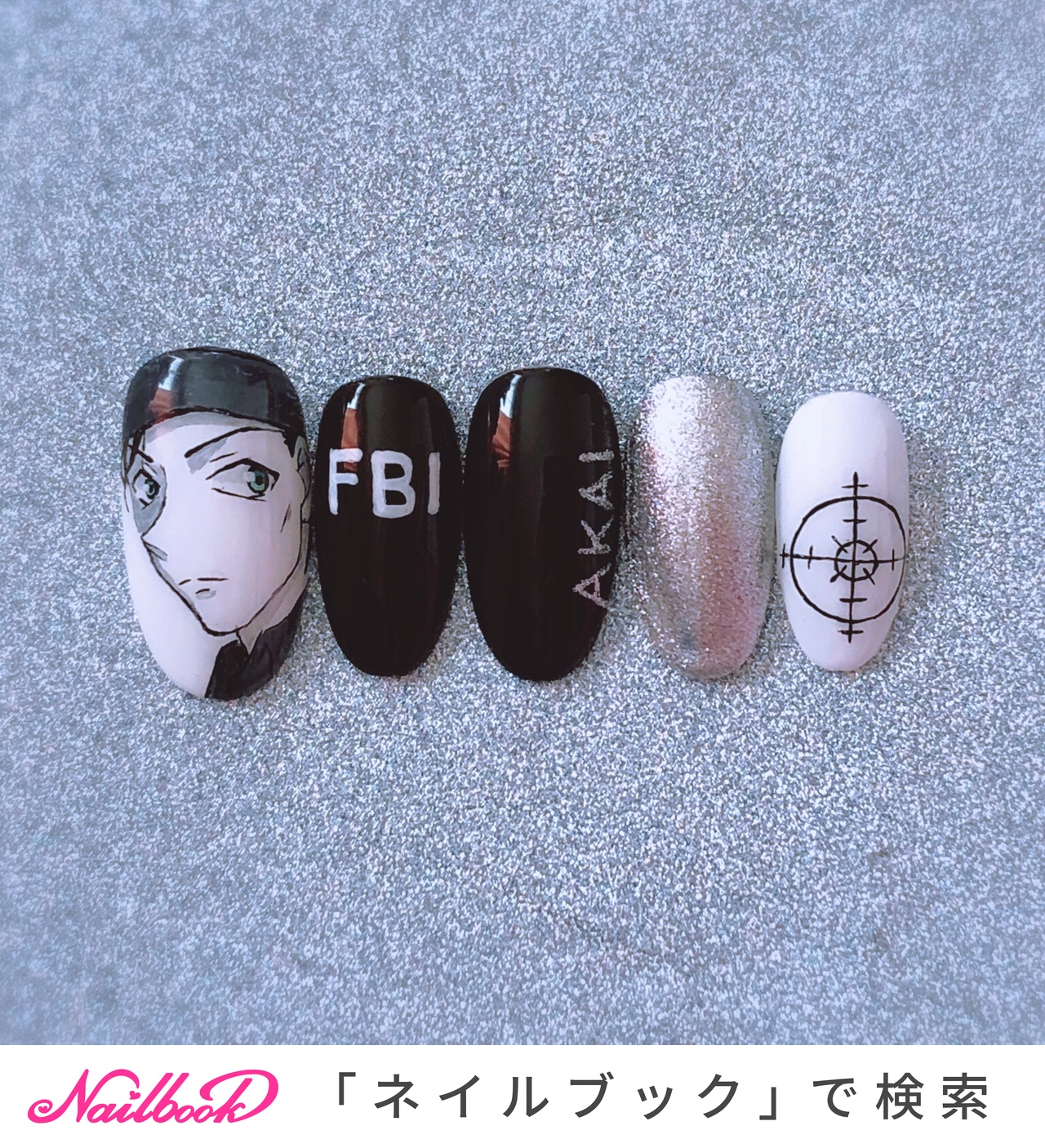 ハンド 痛ネイル ホワイト ブラック シルバー Moonのネイルデザイン No ネイルブック