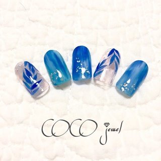 #アートし放題コース💅💕 リゾートリーフ×ブルーグラデーション♡
#nail #nailstagram #nailbook #nailsalon #ネイル #ジェルネイル #プライベートサロン #恵比寿 #看板犬 #チワワ #スムースチワワ #ネイル好きな人と繋がりたい #おしゃれ好きな人と繋がりたい #ファッション #コーデ #leaf #summer #春 #夏 #旅行 #リゾート #ハンド #グラデーション #ホログラム #フラワー #カモフラージュ #ブルー #ネイルチップ #sa #ネイルブック