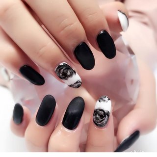 黒バラのネイルデザイン ネイルブック