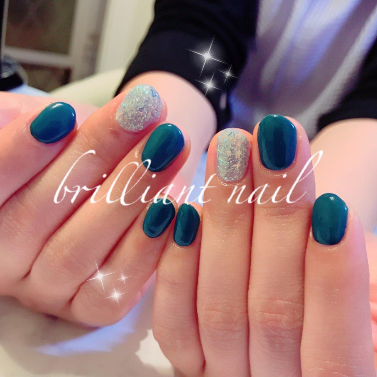 オールシーズン ハンド ラメ ワンカラー 水色 Brilliantnailのネイルデザイン No ネイルブック