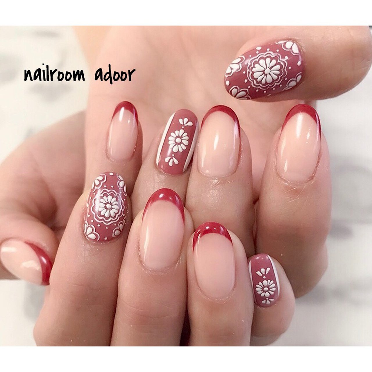 オールシーズン 浴衣 ブライダル ハンド フレンチ Adoorのネイルデザイン No ネイルブック