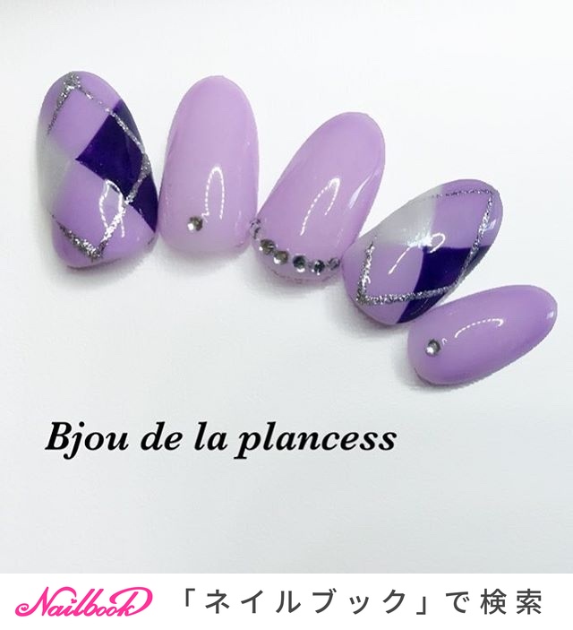 パープル/シルバー/ジェルネイル/ネイルチップ - bjou de la prancess 