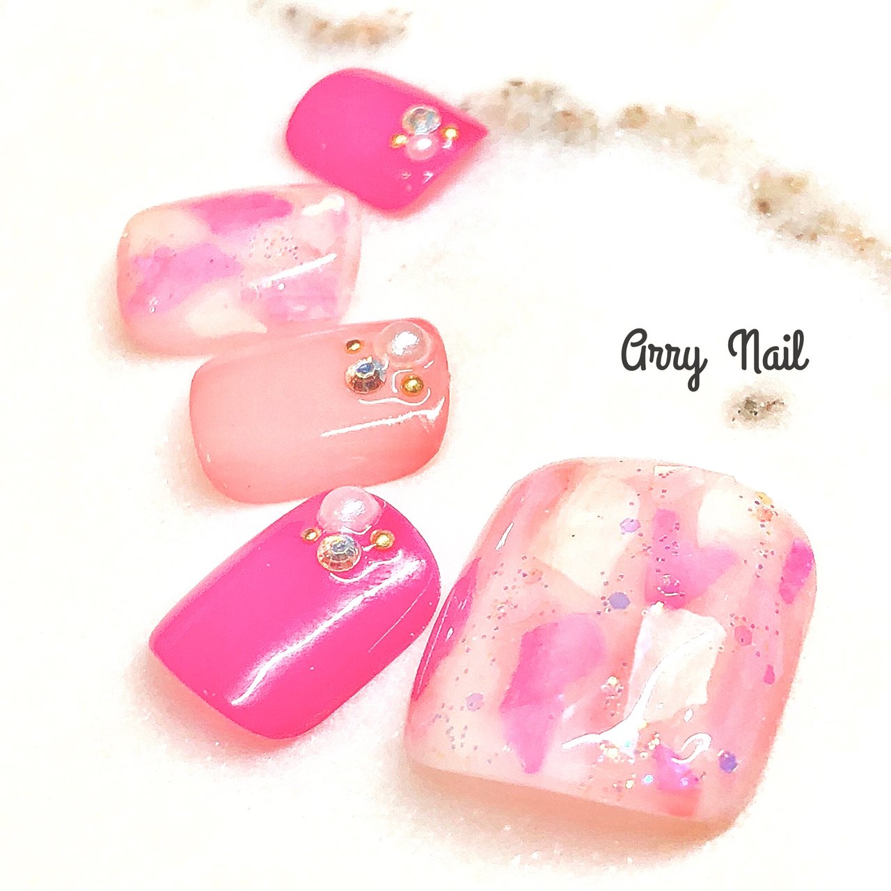 春 夏 オールシーズン デート フット Arry Nail アリーネイルのネイルデザイン No ネイルブック