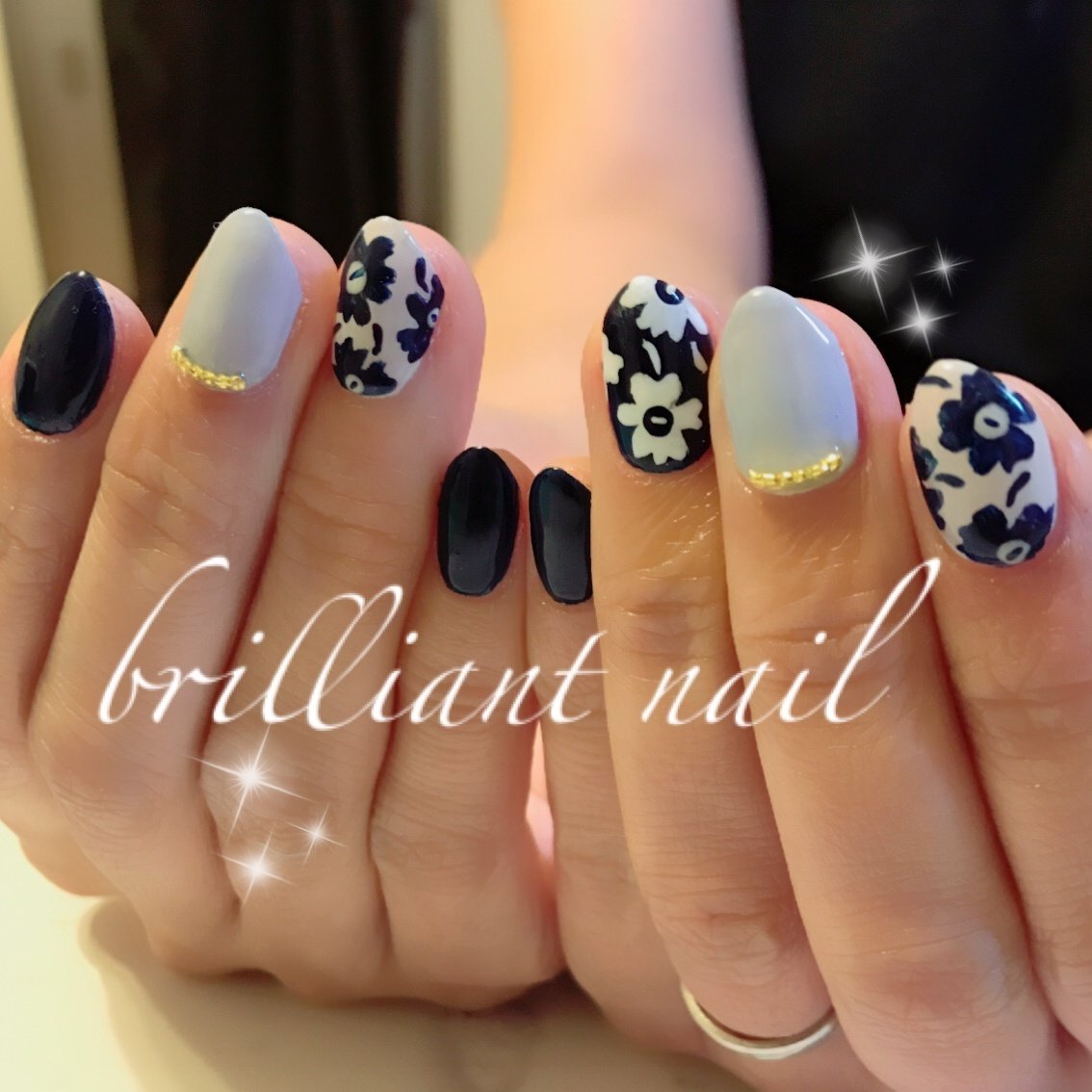 オールシーズン パーティー 女子会 ハンド フラワー Brilliantnailのネイルデザイン No ネイルブック