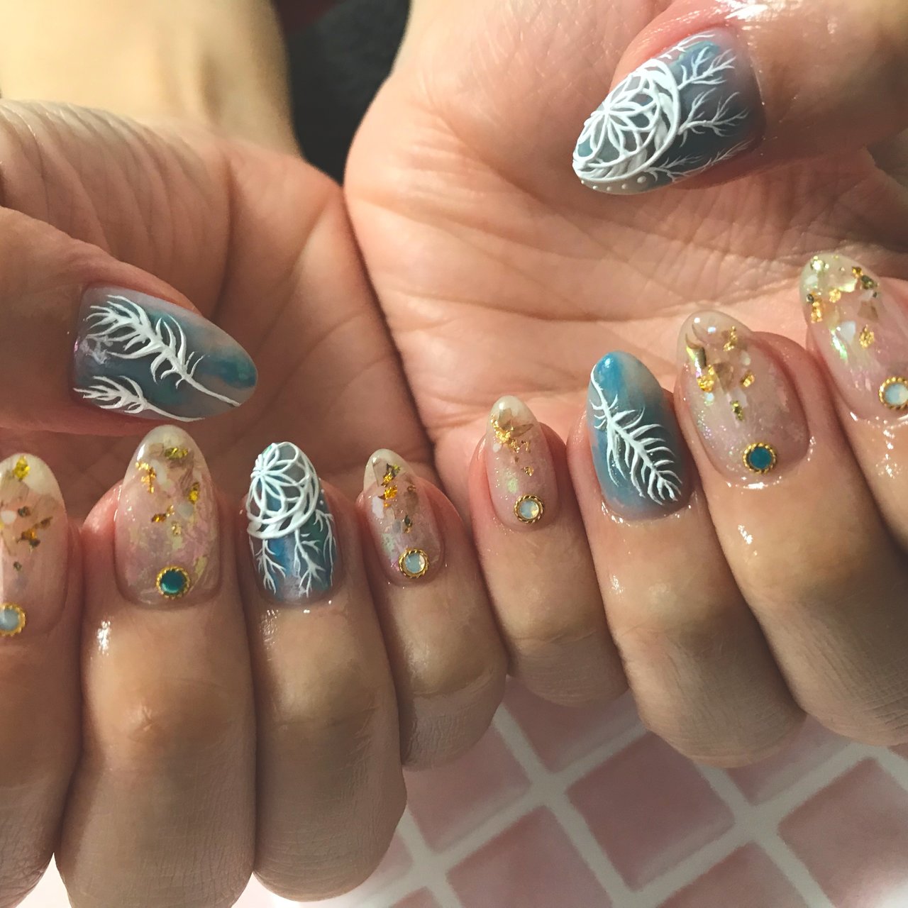 オールシーズン 海 リゾート パーティー ハンド Nail Glitter ネイルグリッターのネイルデザイン No ネイルブック