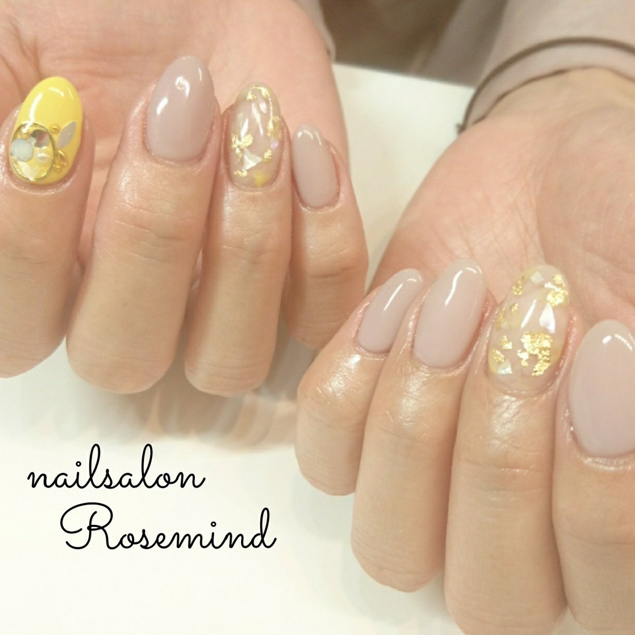 夏 オフィス ハンド シンプル ビジュー Nail Rosemindのネイルデザイン No ネイルブック