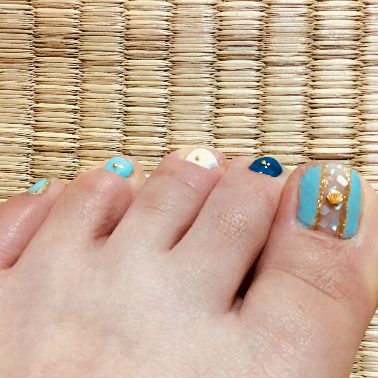 夏 海 リゾート フット シェル Minpanyuのネイルデザイン No ネイルブック