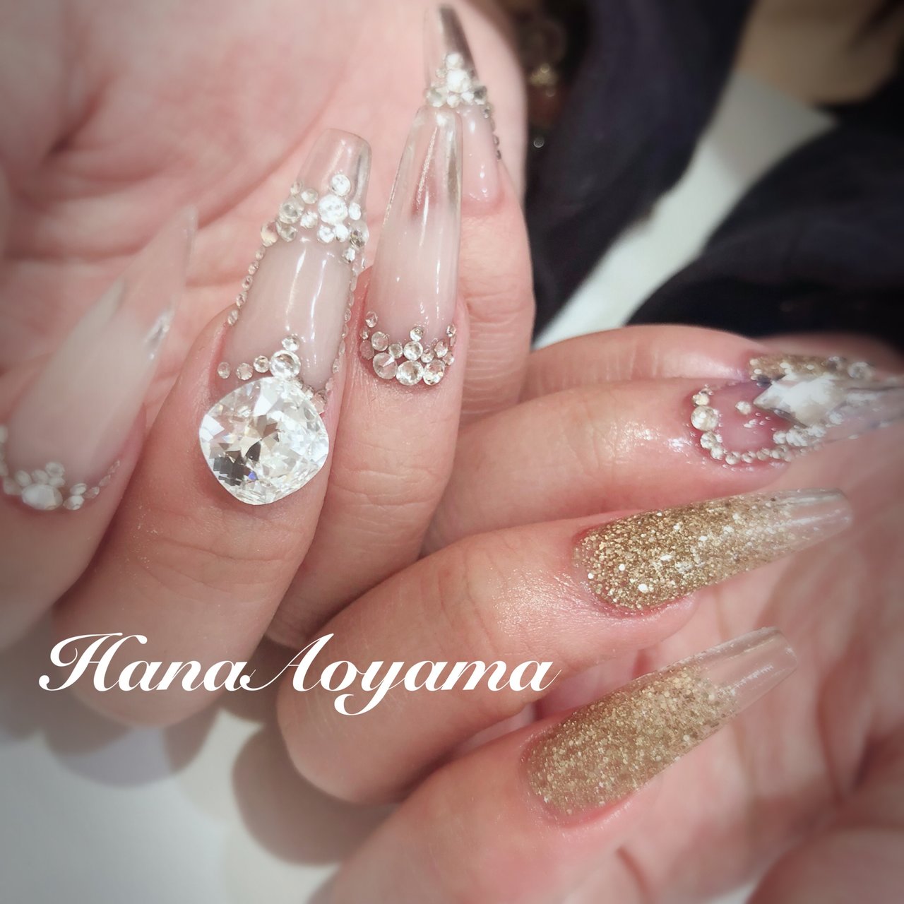 ブライダル パーティー デート ハンド ビジュー Hanaaoyamaのネイルデザイン No ネイルブック