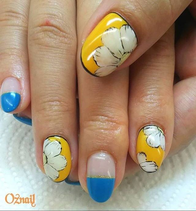 春 夏 ハンド 変形フレンチ ワンカラー Oznail Ikebukuroのネイルデザイン No ネイルブック