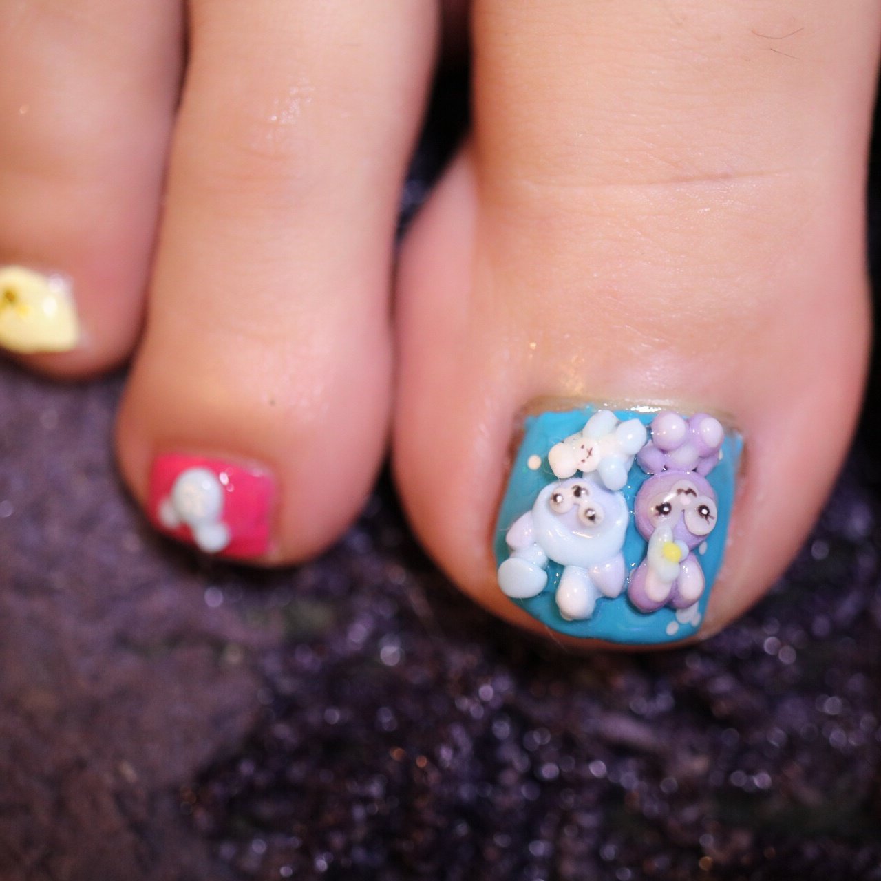 フット ワンカラー キャラクター 3d イエロー R And Youのネイルデザイン No ネイルブック