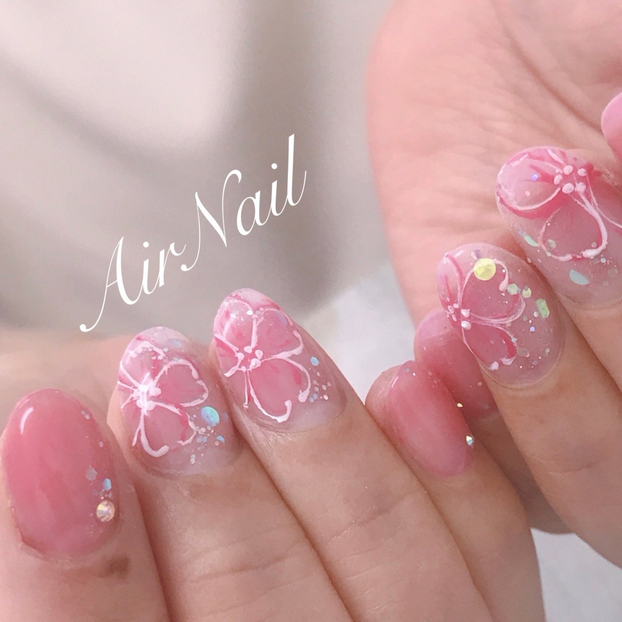 夏 オフィス 女子会 ハンド シンプル Airnail エアーネイル の