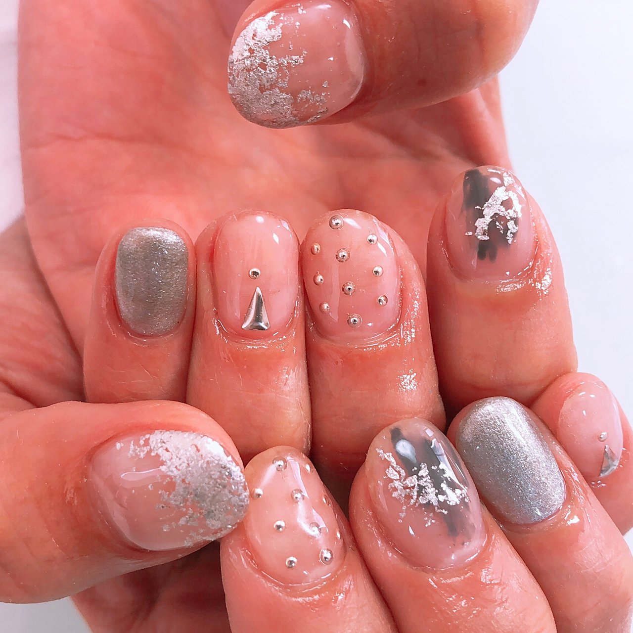 春 夏 オールシーズン ハンド シルバー Nail Cherir Hのネイルデザイン No ネイルブック