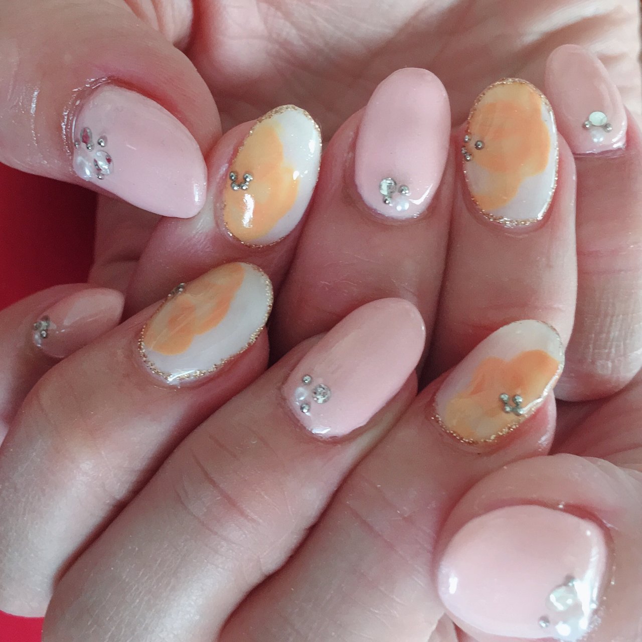春 夏 ハンド ラメ ビジュー Nail Cherir Hのネイルデザイン No ネイルブック
