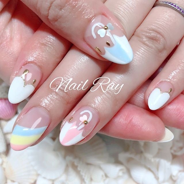 梅雨 ハンド ショート パステル ジェル Nail Ray Kanaのネイルデザイン No ネイルブック