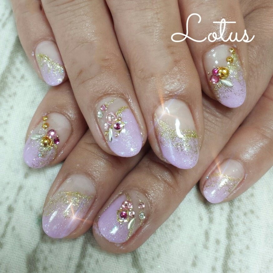 オールシーズン ブライダル パーティー デート ハンド Nail Lotusのネイルデザイン No ネイルブック