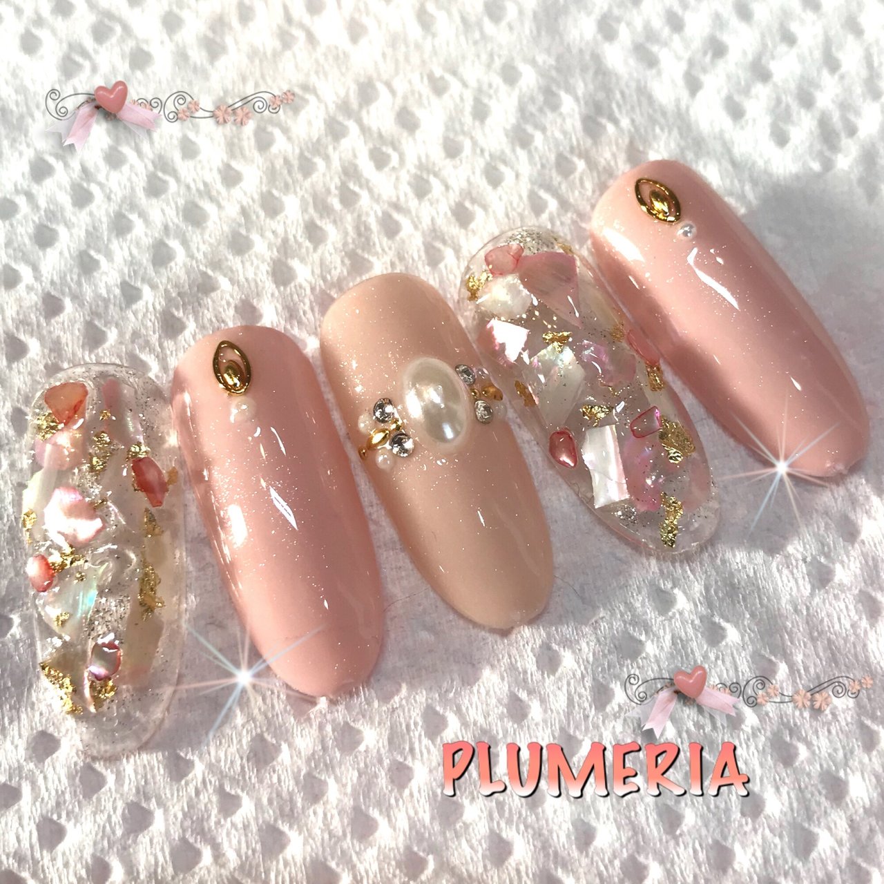 春 夏 パーティー デート ハンド Plumeria 隠れ家サロンプルメリア のネイルデザイン No ネイルブック