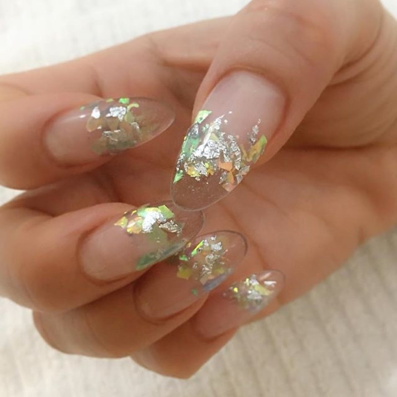 夏 ハンド ホログラム ロング クリア Nail Room Souvenirのネイルデザイン No ネイルブック