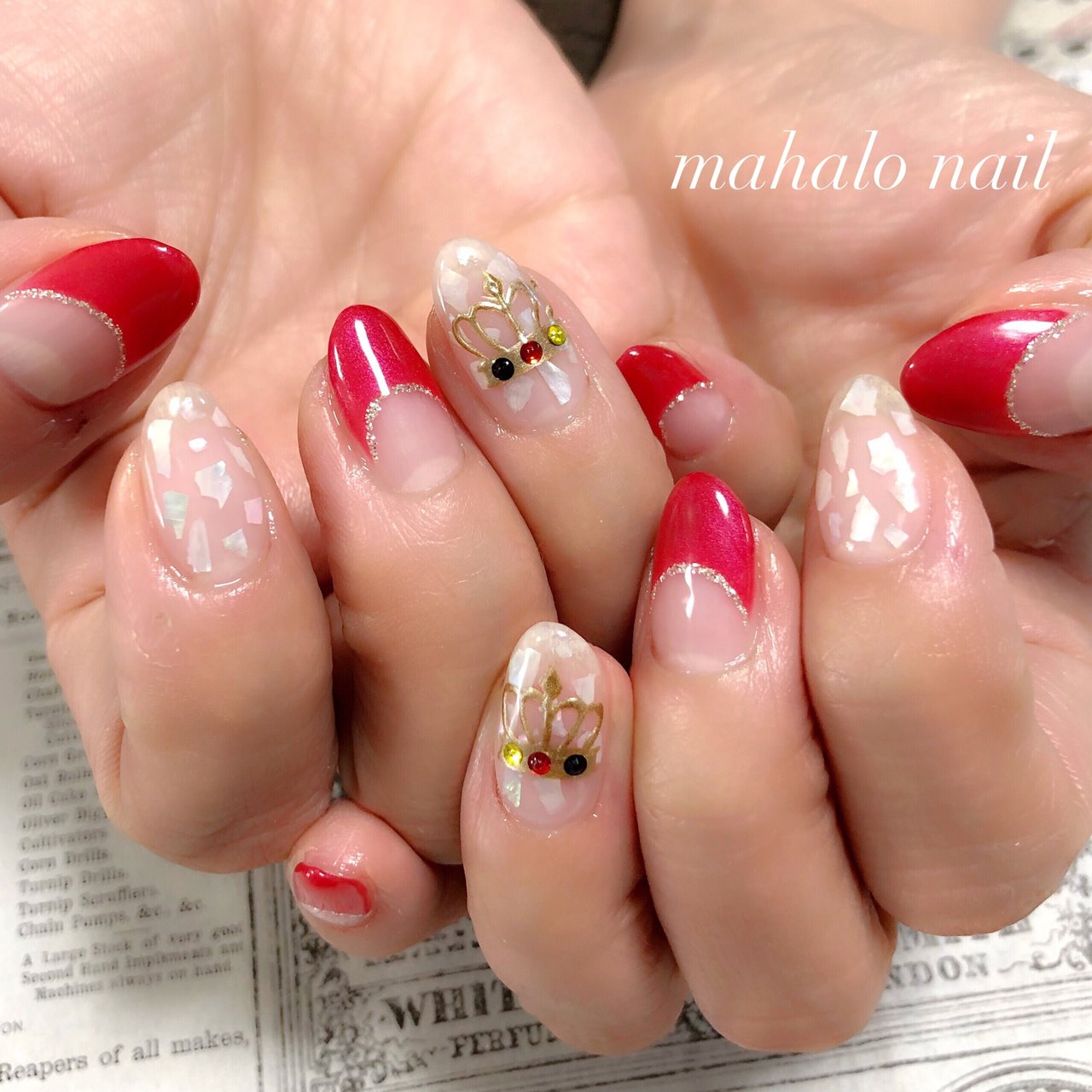 オールシーズン ライブ ハンド フレンチ シェル Mahalo Nailのネイルデザイン No ネイルブック