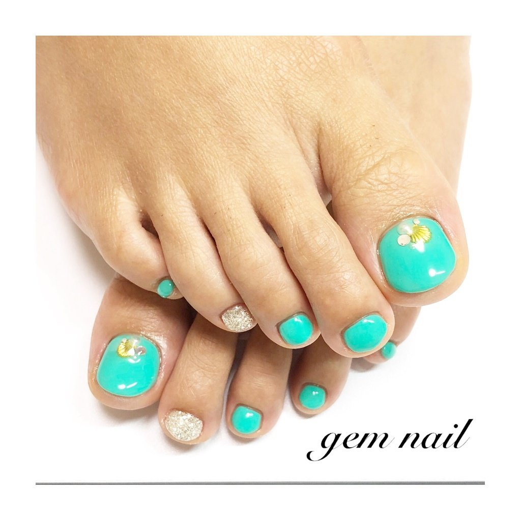 夏 旅行 海 リゾート フット Gem Nail24のネイルデザイン No ネイルブック