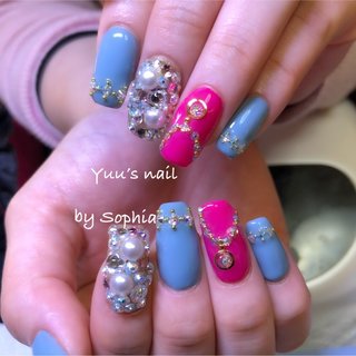 #ショートスクエア# #オールシーズン #リゾート #デート #女子会 #ハンド #ミディアム #ピンク #グレー #スカルプチュア #お客様 #Sophiachie #ネイルブック