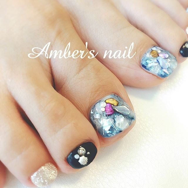 夏 旅行 海 リゾート フット Amber S Nail アンバーズネイルのネイルデザイン No ネイルブック