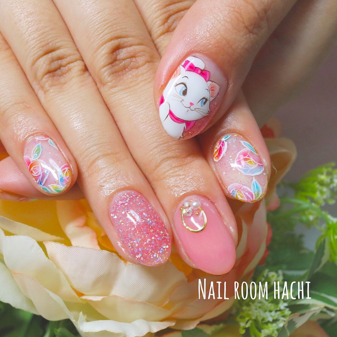 オールシーズン/女子会/ハンド/ラメ/フラワー - Nail room hachiの