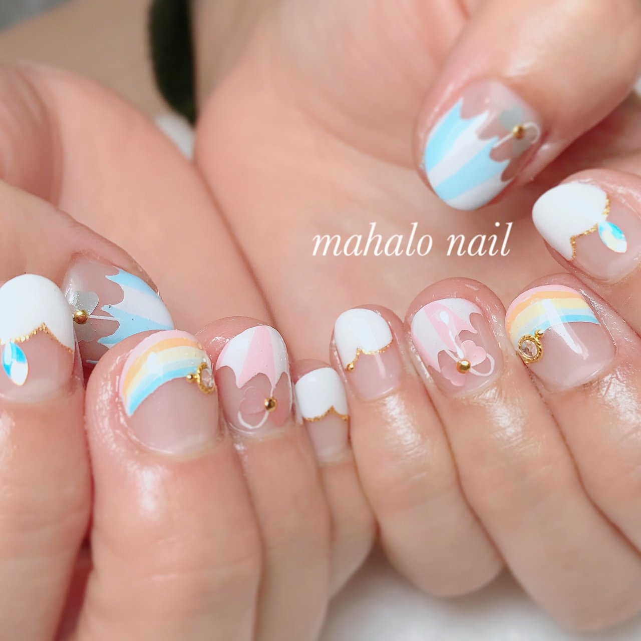 夏 オールシーズン 梅雨 女子会 ハンド Mahalo Nailのネイルデザイン No 314 ネイルブック