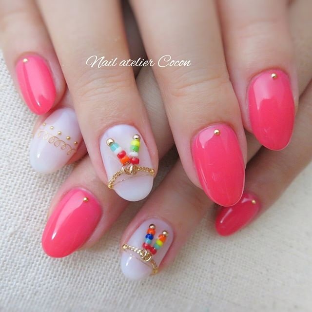 夏 リゾート ライブ デート ハンド Nailateliercoconのネイル