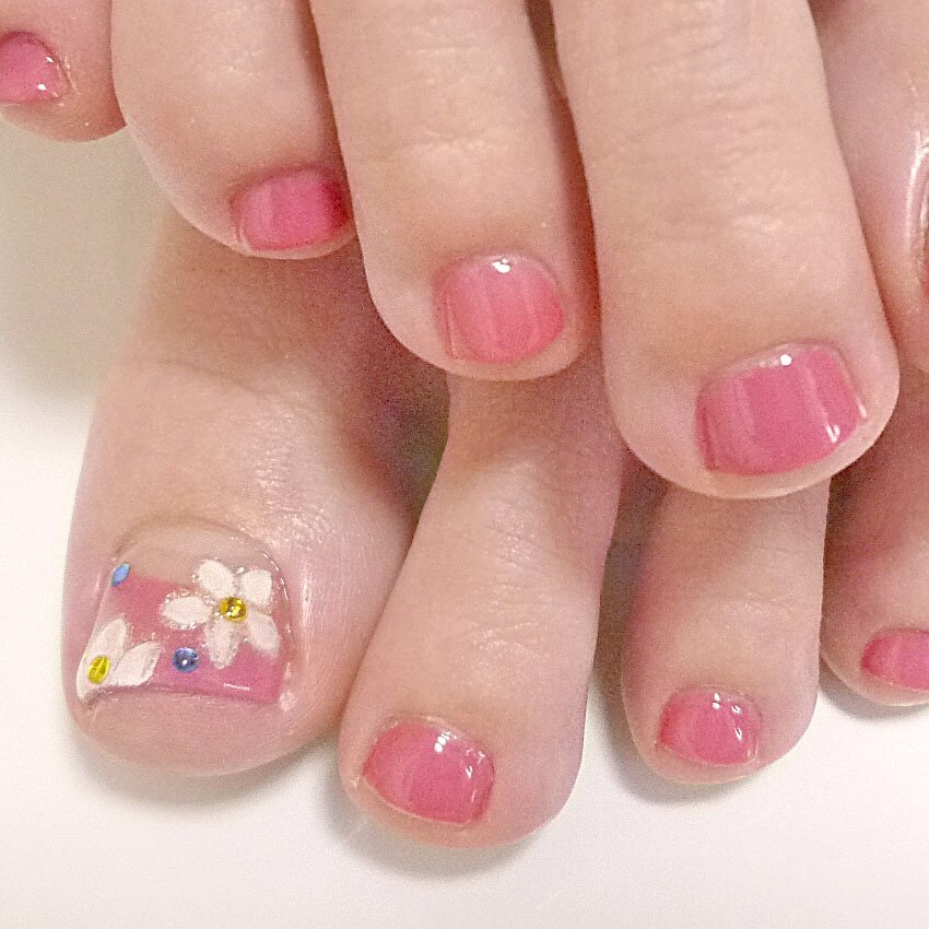 春 夏 オールシーズン フット シンプル Angelicnail Okinawaのネイルデザイン No ネイルブック
