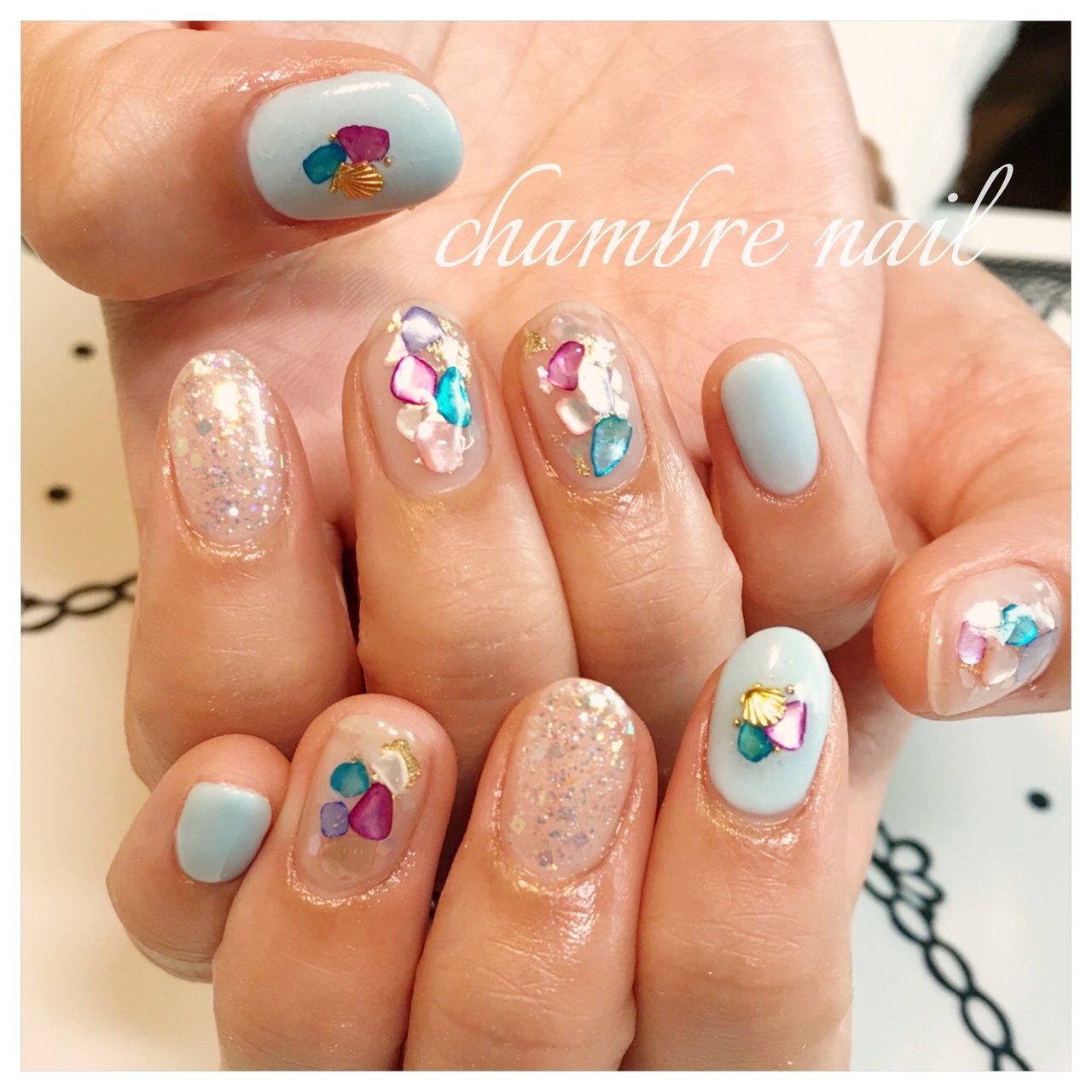 夏海リゾート女子会ハンド Chambre Nailのネイルデザインno