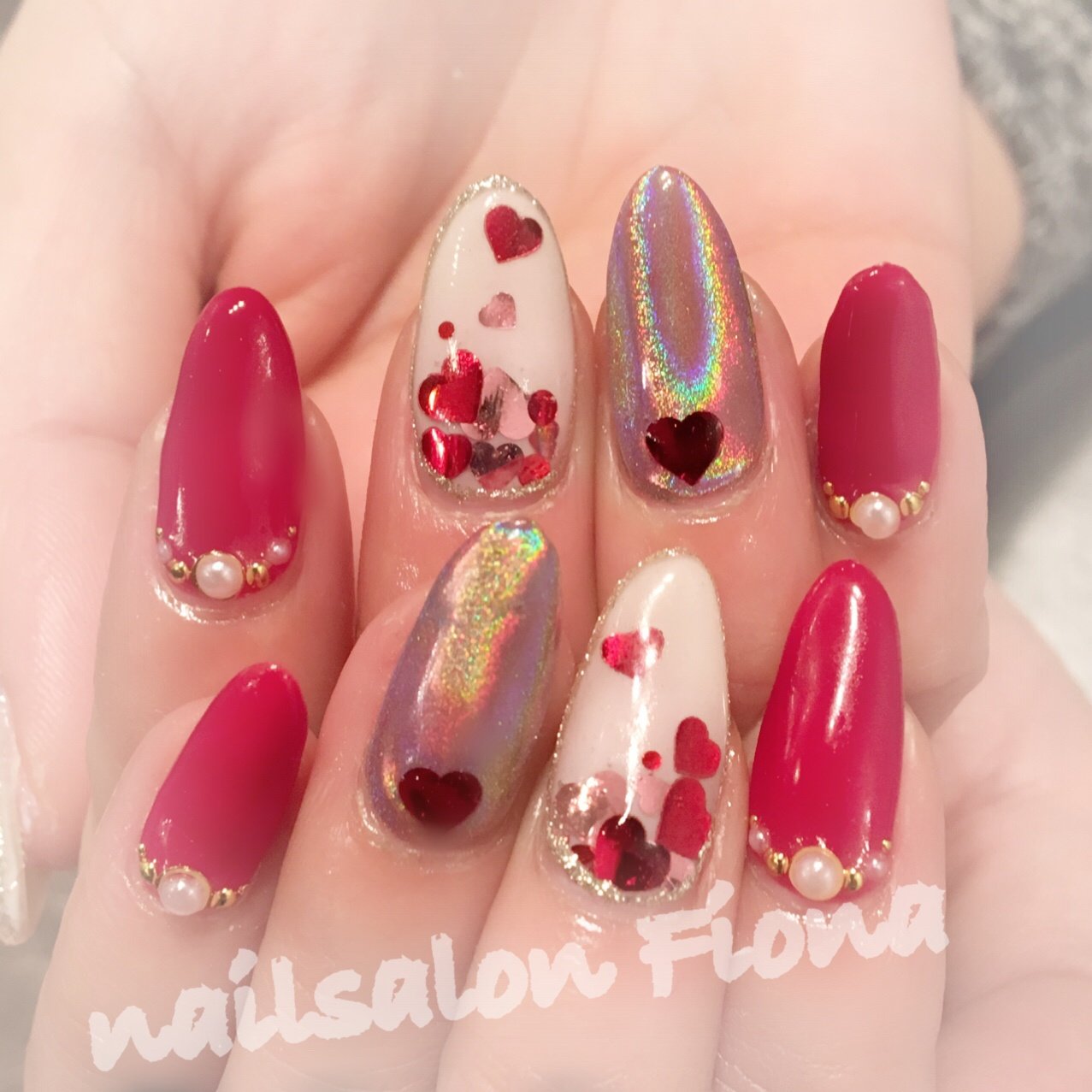 春 冬 バレンタイン デート ハンド Nailsalon Fionaのネイルデザイン No ネイルブック