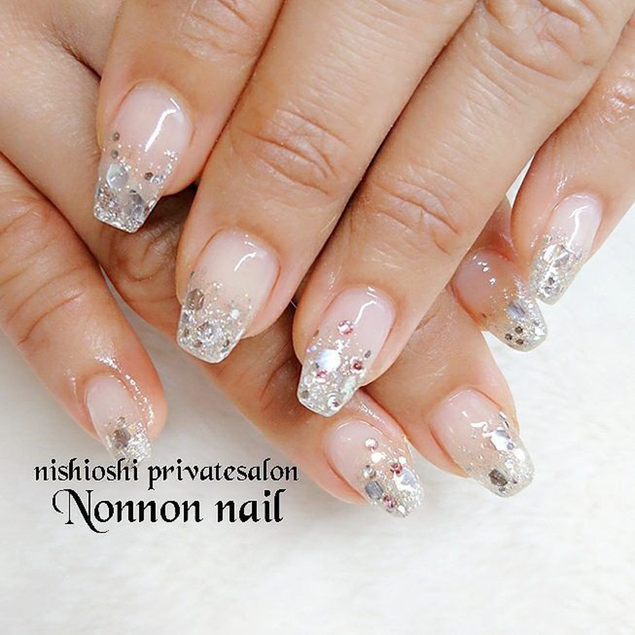 オールシーズン オフィス ブライダル パーティー ハンド Nonnon Nailのネイルデザイン No ネイルブック
