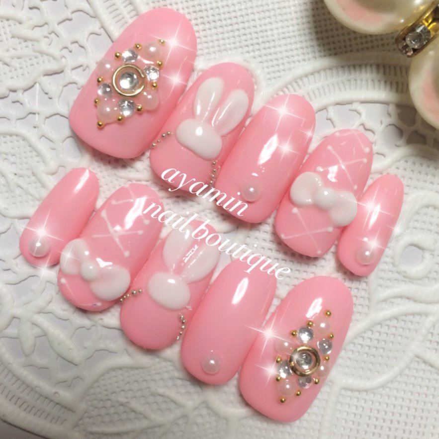 ハンド 3d ピンク ジェル Ayamin Nailboutiqueのネイルデザイン No ネイルブック