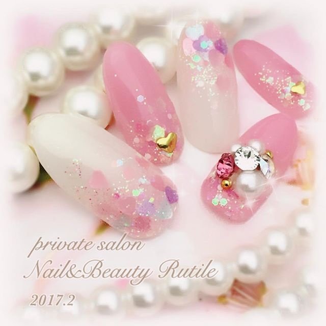 春 バレンタイン ブライダル デート ハンド Nail Beautyrutile Risaのネイルデザイン No ネイルブック