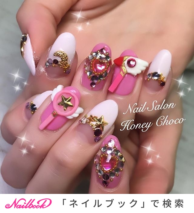 春 ハロウィン デート 女子会 ビジュー Nail Salon School Honey Chocoのネイルデザイン No ネイルブック