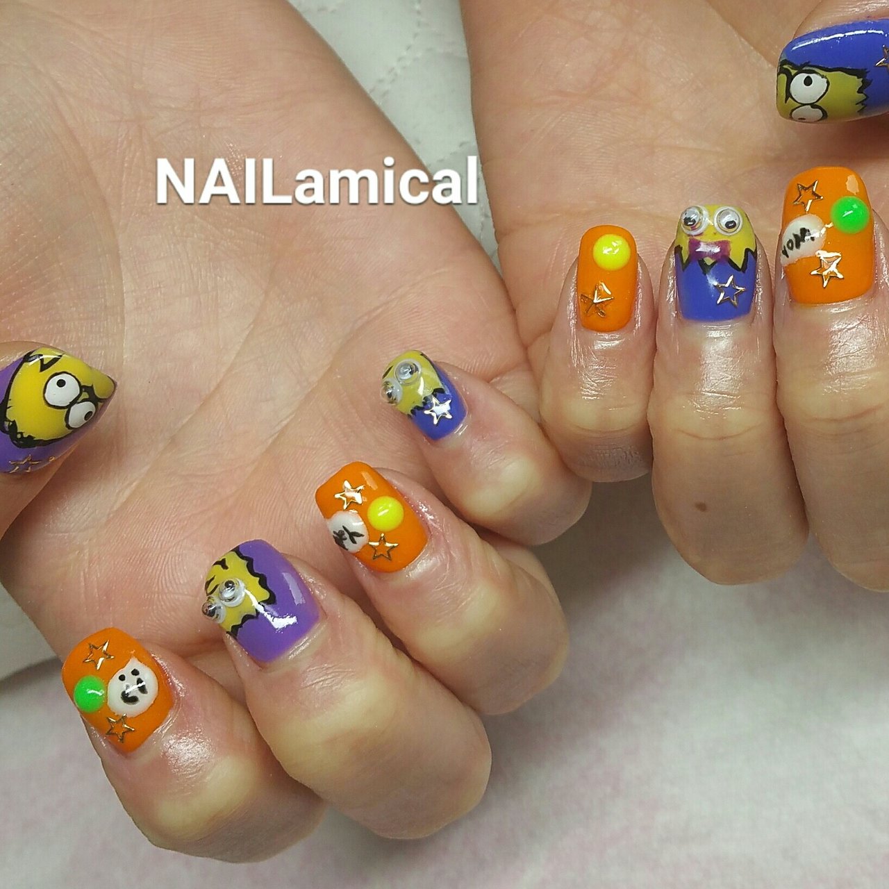 夏 オールシーズン ハンド キャラクター 星 Nailamicalのネイルデザイン No ネイルブック