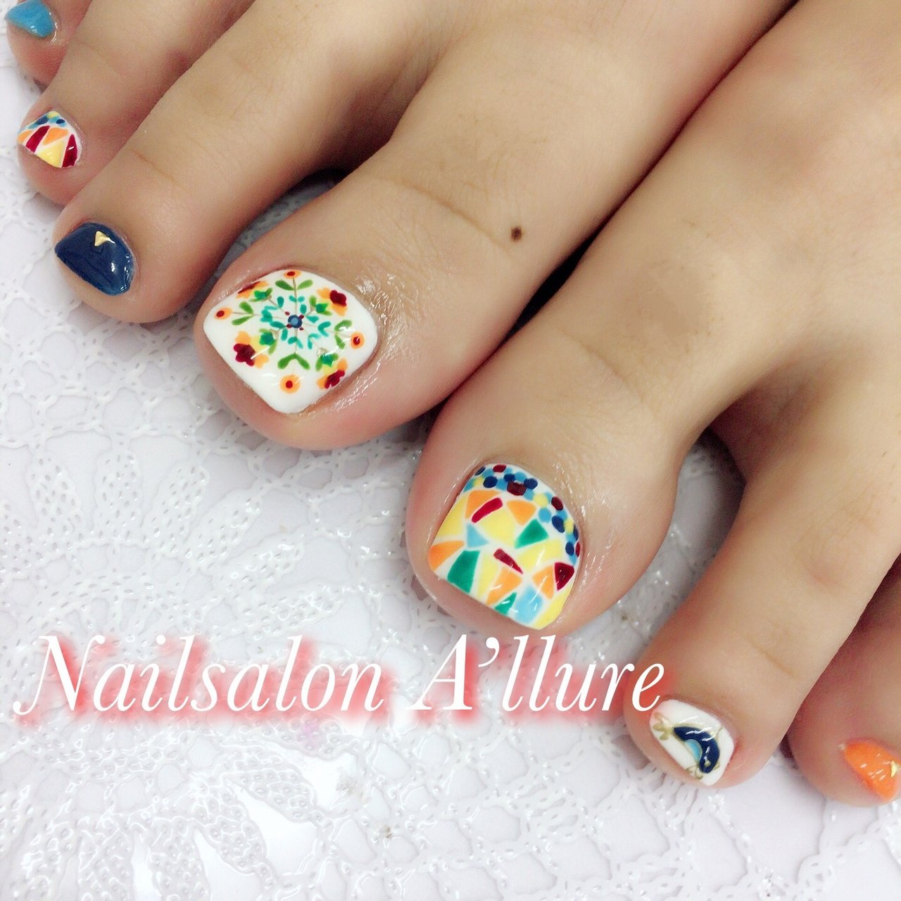 春 夏 旅行 リゾート フット Nailsalon A Llure アリュール のネイルデザイン No ネイルブック