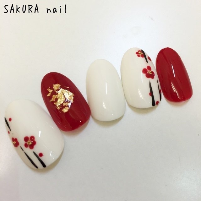 冬 お正月 成人式 ハンド 和 Sakura Nailのネイルデザイン No ネイルブック