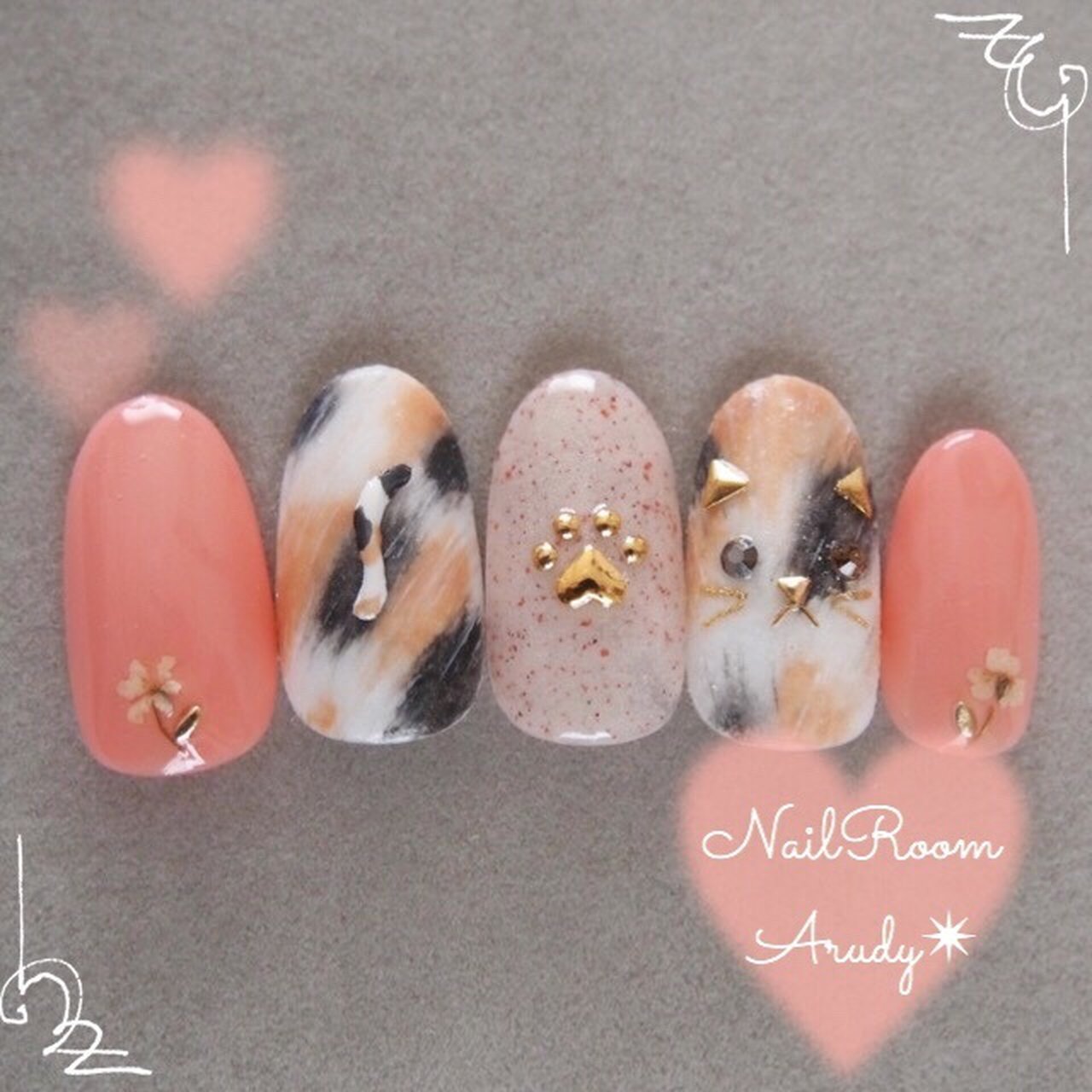 オールシーズン ハンド ワンカラー アニマル柄 和 Nailroomarudyのネイルデザイン No 1903625 ネイルブック