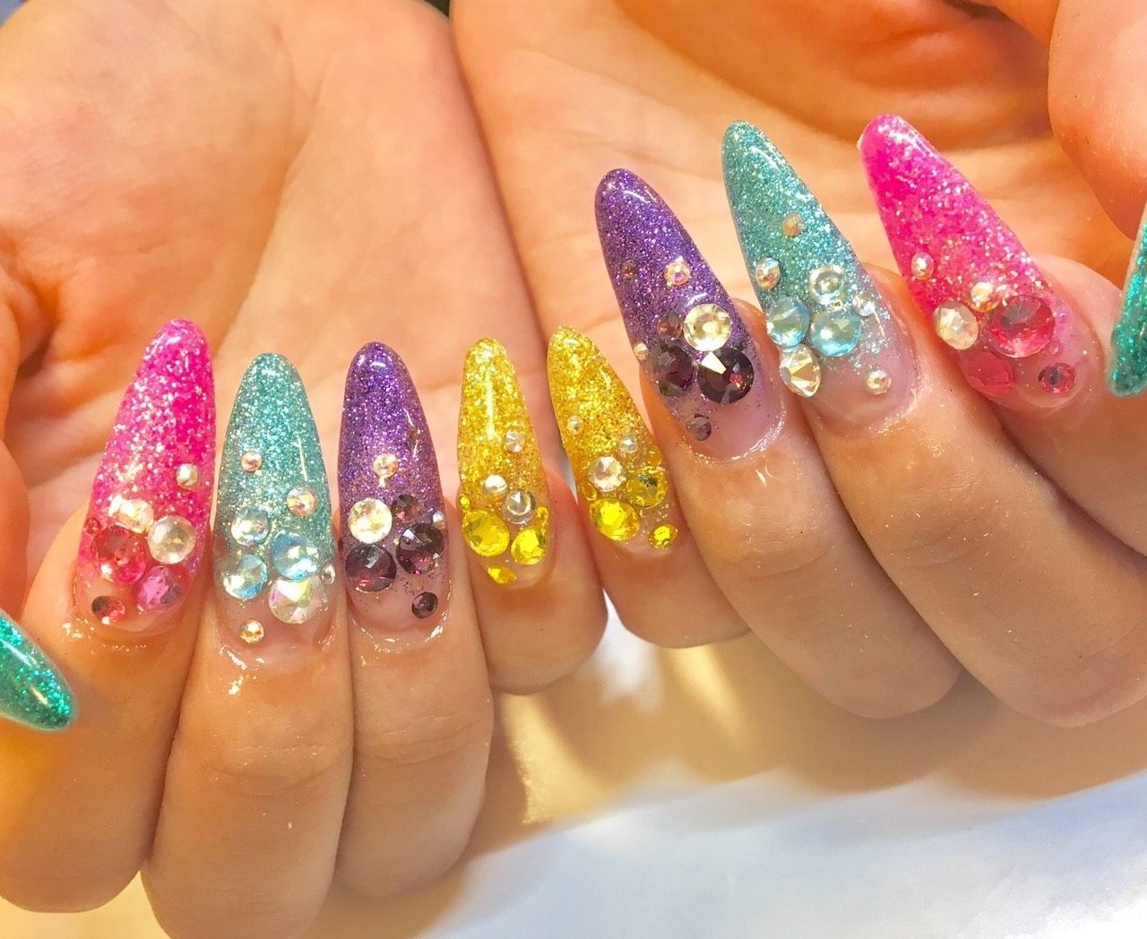 夏 ライブ パーティー ハンド ラメ Bg Nailのネイルデザイン No ネイルブック