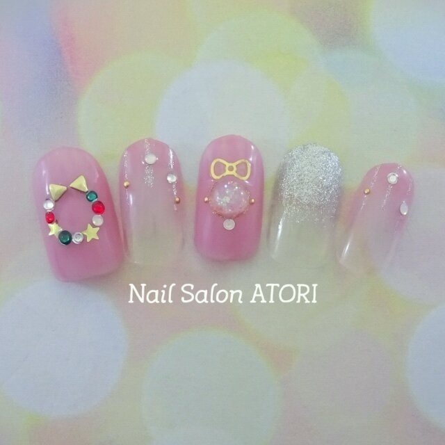 冬 クリスマス パーティー デート ハンド 福田えみ 池袋宇都宮atori Nailのネイルデザイン No ネイルブック