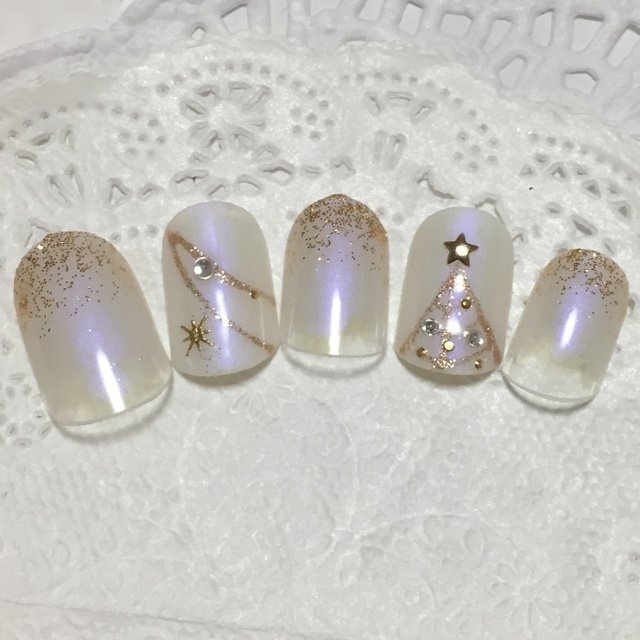 冬 クリスマス オフィス ハンド 雪の結晶 Angelicnail Okinawaのネイルデザイン No ネイルブック