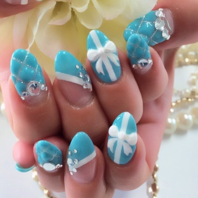 ブライダル パーティー ハンド キルティング リボン Tomo Yのネイルデザイン No ネイルブック