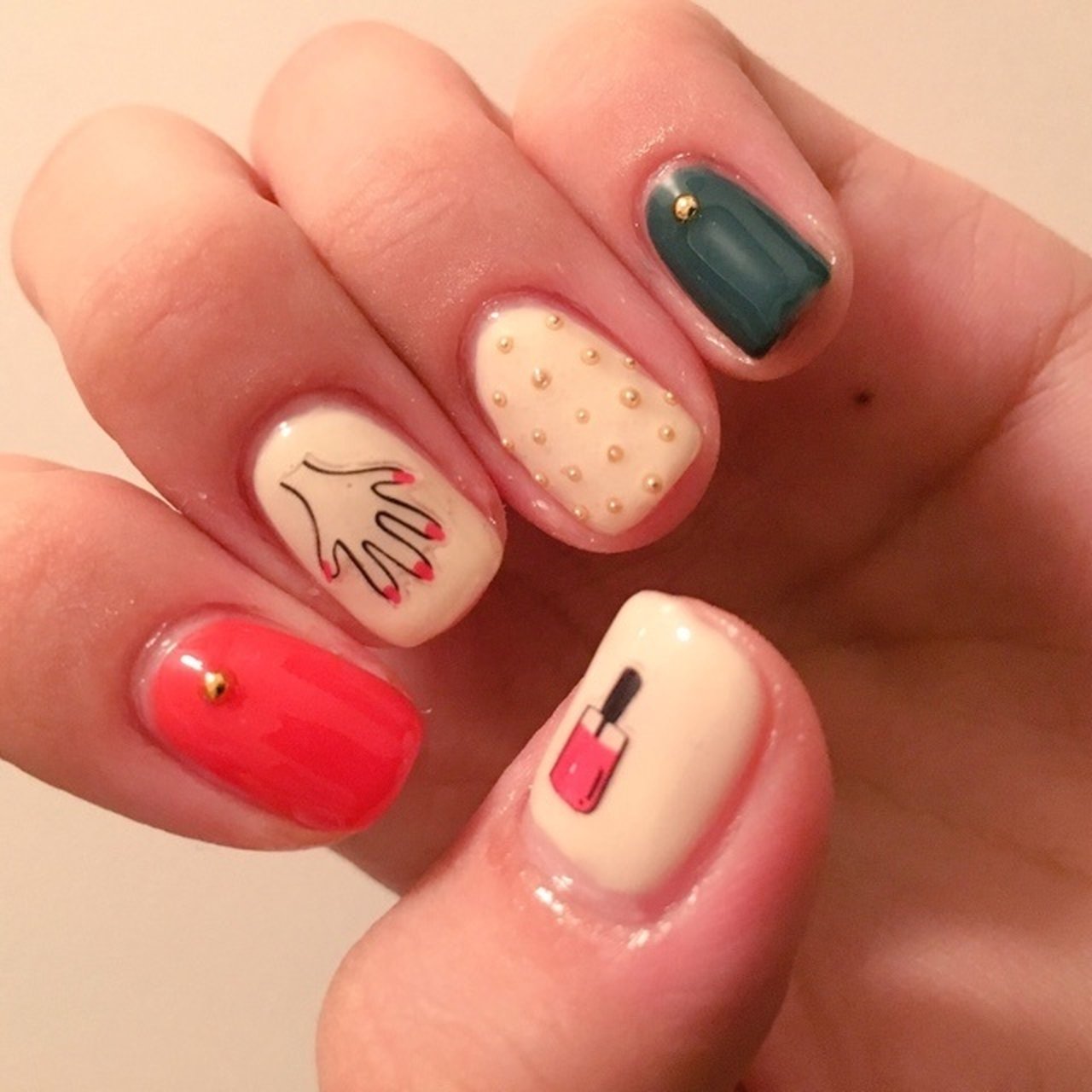 オールシーズン ハンド ワンカラー ドット ショート しおこのネイルデザイン No ネイルブック