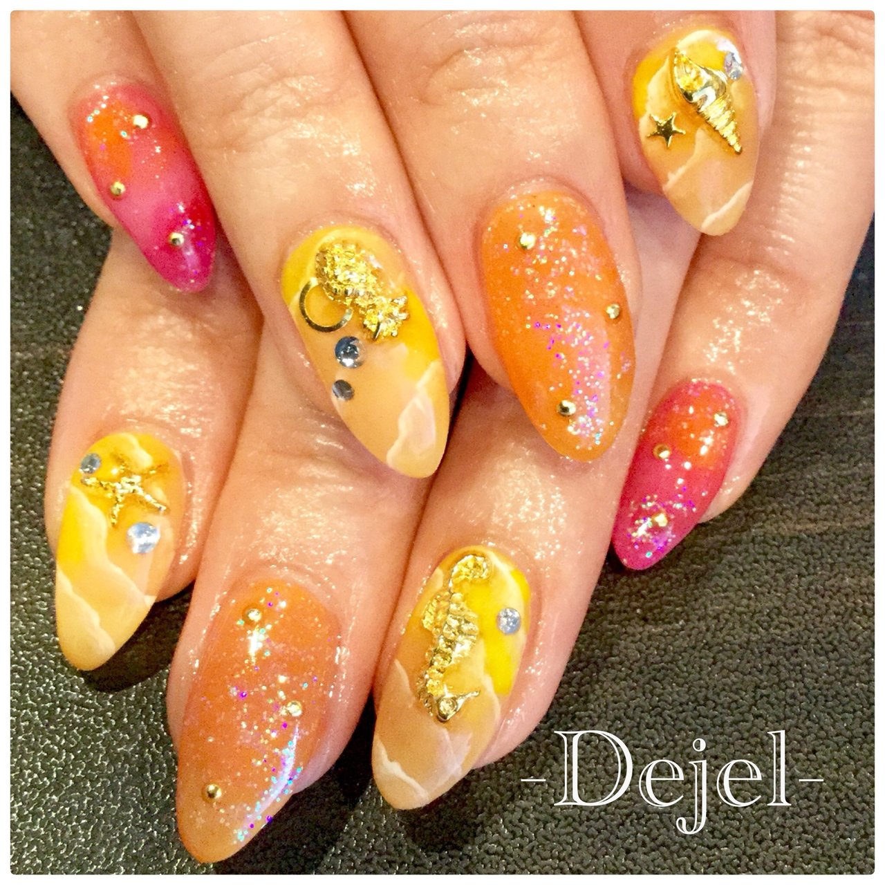 夏 旅行 海 リゾート ハンド Nail Salon Dejel ディジェールのネイルデザイン No ネイルブック