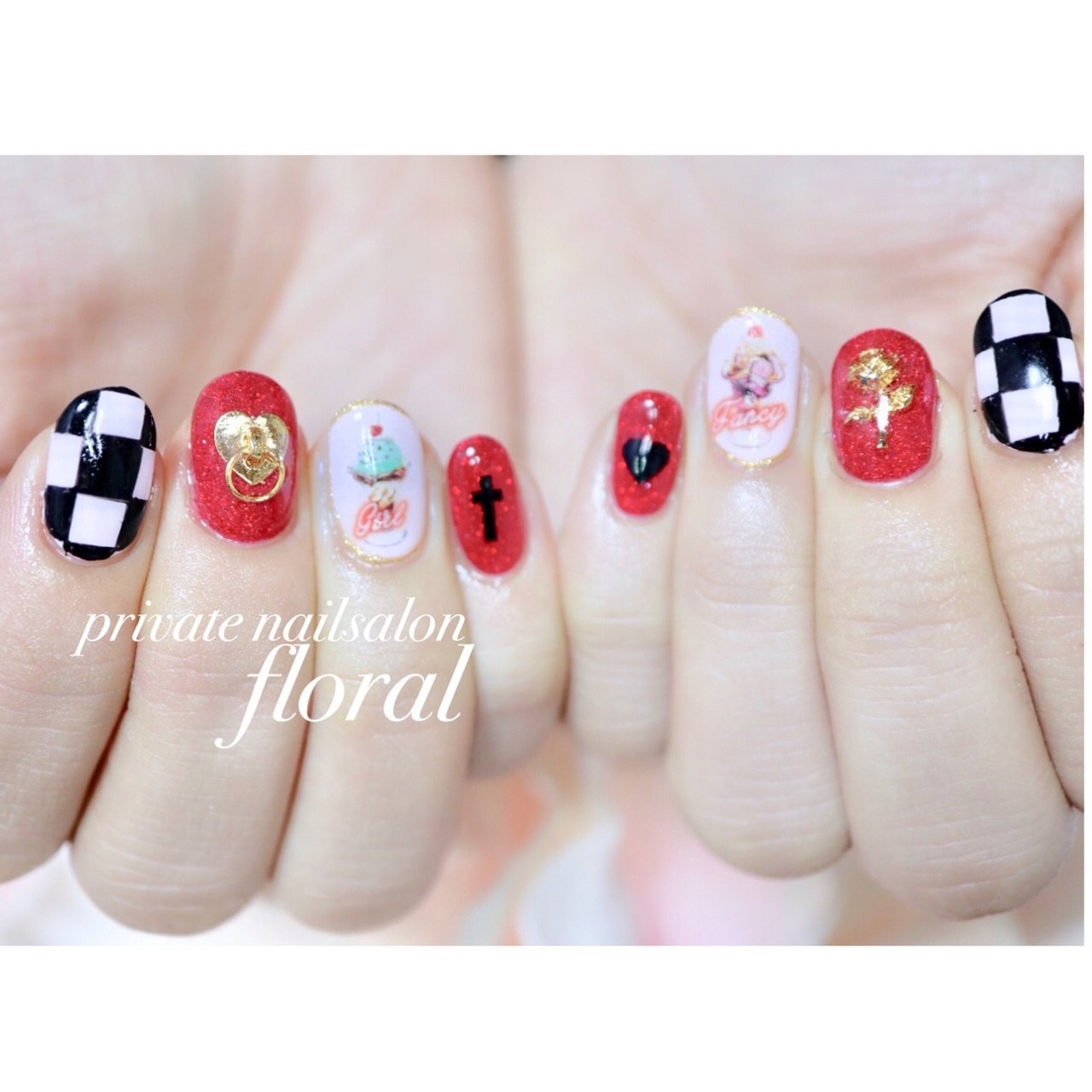 旅行 パーティー デート 女子会 ハンド Private Nailsalon Floral M のネイルデザイン No 357 ネイルブック
